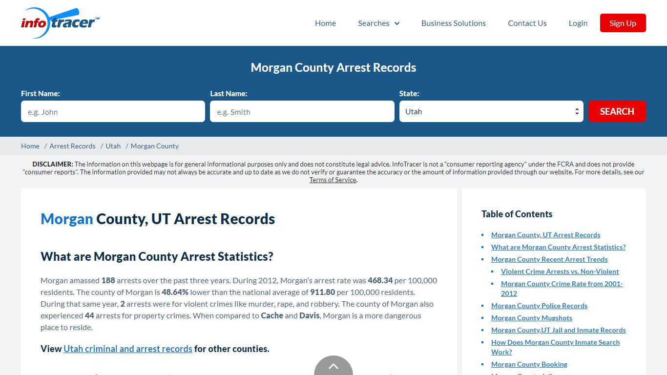 Morgan County, UT Arrests, Mugshots & Jail Records - InfoTracer